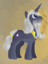 Size: 768x1024 | Tagged: safe, artist:thanqol, star swirl the bearded, pony, unicorn, beard, horn, male, solo, stallion, white mane