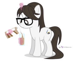 Size: 650x525 | Tagged: safe, artist:dm29, raven, alternate hairstyle, chocolate milk, cute, long mane, loose hair, magic, missing accessory, solo