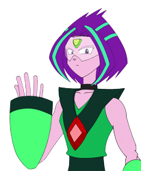 Size: 702x850 | Tagged: safe, artist:combatkaiser, aria blaze, equestria girls, clothes, clothes swap, cosplay, crossover, fusion, peridot (steven universe), simple background, steven universe, transparent background