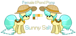 Size: 856x404 | Tagged: safe, artist:granipaz, oc, oc only, oc:sunny salt, original species, hat, solo