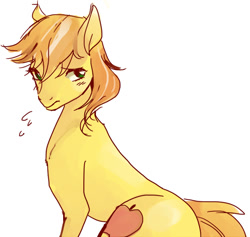 Size: 606x574 | Tagged: safe, artist:pasikon, braeburn, earth pony, pony, male, solo, stallion, two toned mane, yellow coat