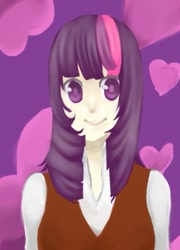 Size: 345x479 | Tagged: safe, artist:fluffity, derpibooru import, twilight sparkle, human, humanized