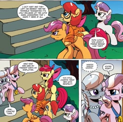 Size: 1399x1383 | Tagged: safe, idw, apple bloom, diamond tiara, scootaloo, silver spoon, sweetie belle, spoiler:comic, spoiler:comicff16, cutie mark crusaders, prancy drew