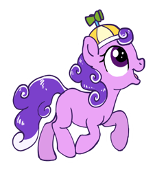 Size: 382x423 | Tagged: safe, artist:haretrinity, screwball, filly, hat, propeller hat, simple background, solo, transparent background