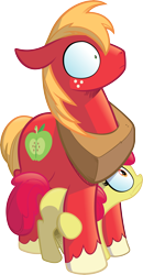 Size: 5177x9954 | Tagged: safe, artist:andypriceart, artist:gray-gold, idw, apple bloom, big macintosh, earth pony, pony, .svg available, absurd resolution, adorabloom, cute, duck for cover, female, filly, hiding, male, simple background, stallion, stare, svg, transparent background, vector