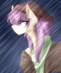 Size: 843x1001 | Tagged: safe, artist:cristate, oc, oc only, oc:krypton, crying, rain