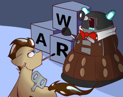 Size: 1200x950 | Tagged: safe, artist:conmanwolf, doctor whooves, pony, dalek, doctor who, male, plushie, stallion, toy, windup whooves