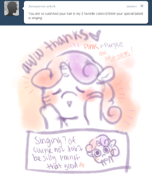 Size: 470x545 | Tagged: safe, sweetie belle, ask, ask sweetie belle, solo, tumblr