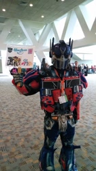 Size: 541x960 | Tagged: safe, 2015, bronycon, cosplay, hasbro, irl, optimus prime, photo, transformers