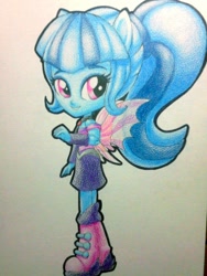 Size: 960x1280 | Tagged: source needed, safe, artist:discorded-joker, sonata dusk, equestria girls, clothes, doll, equestria girls minis, skirt, traditional art, wings