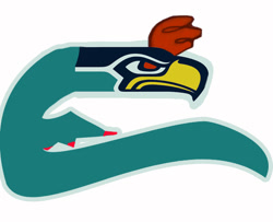 Size: 545x442 | Tagged: safe, artist:doctorxfizzle, cockatrice, american football, logo, nfl, parody, seattle seahawks