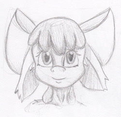 Size: 457x441 | Tagged: safe, artist:tigerfestivals, apple bloom, bust, face, floppy ears, portrait, sketch, traditional art