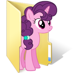 Size: 256x256 | Tagged: safe, artist:drlonepony, artist:raritybro, sugar belle, computer icon, folder, simple background, solo, transparent background, vector