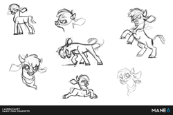 Size: 620x415 | Tagged: safe, artist:lauren faust, arizona cow, cow, them's fightin' herds, bandana, cloven hooves, community related, female, sketch