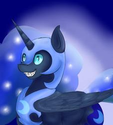 Size: 2722x3000 | Tagged: safe, artist:captainsplendorous, derpibooru import, nightmare moon, grin, solo