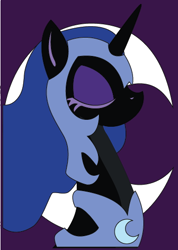 Size: 360x505 | Tagged: safe, artist:the-paper-pony, nightmare moon, bust, eyes closed, portrait, solo