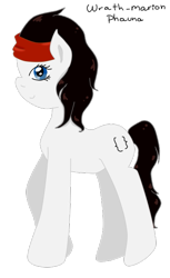 Size: 405x661 | Tagged: safe, artist:wrath-marionphauna, oc, oc only, oc:null, digital art, meta, simple background, smiling, sogreatandpowerful, solo