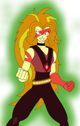 Size: 631x1000 | Tagged: safe, artist:combatkaiser, adagio dazzle, equestria girls, battle aura, clothes swap, crossover, fusion, heterochromia, jasper (steven universe), simple background, slasher smile, steven universe, transparent background