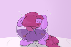 Size: 1024x683 | Tagged: safe, artist:penn-name, berry punch, berryshine, drunk, punch bowl, solo, straining, straw