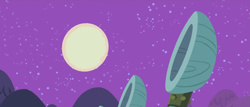 Size: 1919x819 | Tagged: safe, screencap, luna eclipsed, catapult, moon, night, out of context, pancakes, pony removed, stars