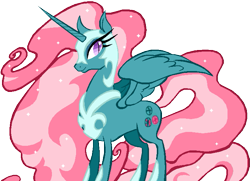 Size: 703x509 | Tagged: safe, artist:colossalstinker, minty, nightmare moon, g3, g3 to g4, generation leap, simple background, solo, transparent background, xk-class end-of-the-world scenario