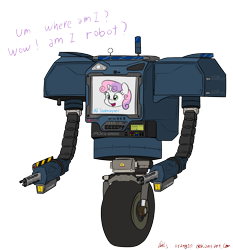 Size: 1867x2000 | Tagged: safe, artist:orang111, sweetie belle, sweetie bot, robot, fallout, fallout: new vegas, securitron