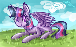 Size: 1024x640 | Tagged: safe, artist:tamoqu, twilight sparkle, twilight sparkle (alicorn), alicorn, pony, female, mare, solo