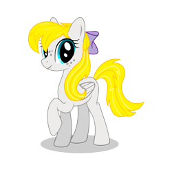 Size: 6500x6500 | Tagged: safe, artist:dolphinfox, oc, oc only, oc:caramel splash, pegasus, pony, absurd resolution, bow, cute, freckles, hair bow, simple background, solo, transparent background, vector