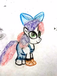 Size: 1920x2560 | Tagged: safe, sweetie belle, pony, unicorn, simple ways, color, doodle, female, filly, hick, hillbilly, sketch, solo, sweetiehick, traditional art