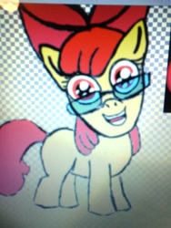 Size: 1920x2560 | Tagged: safe, artist:thegreatmewtwo, apple bloom, glasses, photoshop, solo