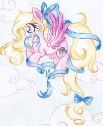 Size: 1420x1730 | Tagged: safe, artist:emberslament, oc, oc only, pegasus, pony, cloud, cloudy, traditional art