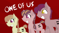 Size: 1366x768 | Tagged: safe, artist:alexi148, the cutie map, braid, equal cutie mark, grin, one of us, smiling, wide eyes