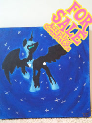 Size: 536x712 | Tagged: safe, artist:clementine blitz, nightmare moon, canvas, for sale, painting, stars