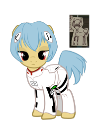 Size: 1300x1600 | Tagged: safe, artist:zigrock, scare master, neon genesis evangelion, ponified, rei ayanami, scene interpretation, solo