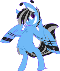 Size: 608x723 | Tagged: safe, artist:dr-idiot, oc, oc only, oc:silver lining, hippogriff, grin