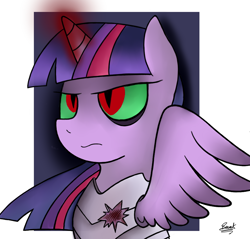 Size: 900x861 | Tagged: source needed, safe, artist:radek1212, twilight sparkle, twilight sparkle (alicorn), alicorn, pony, corrupted, dark magic, evil, female, magic, mare, solo, tyrant sparkle