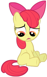 Size: 1834x3000 | Tagged: safe, artist:spellboundcanvas, apple bloom, sad, simple background, sitting, solo, transparent background, vector