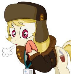 Size: 1280x1336 | Tagged: safe, artist:cylosis, march gustysnows, pony, princess spike (episode), clothes, female, mare, open mouth, simple background, solo, sweat, sweating towel guy, transparent background