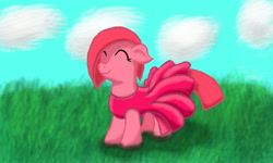 Size: 1600x960 | Tagged: safe, artist:brightstarclick, oc, oc only, oc:rose, clothes, dress, female, filly, pink, solo