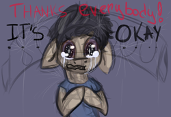 Size: 7000x4784 | Tagged: safe, artist:spaceponyarts, absurd resolution, crying, floppy ears, liquid pride, markiplier, ponified, solo, sparkly eyes, youtube link