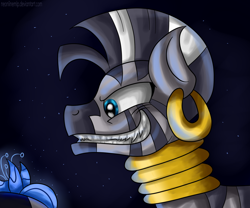 Size: 1200x1000 | Tagged: safe, artist:neoncel, zecora, zebra, evil, evil grin, poison joke, solo