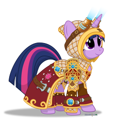 Size: 4178x4450 | Tagged: safe, artist:starbolt-81, twilight sparkle, absurd resolution, arcanist, clothes, crossover, goggles, mage, simple background, solo, transparent background, warcraft, world of warcraft