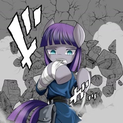 Size: 1504x1504 | Tagged: safe, artist:0ryomamikado0, maud pie, pony, bipedal, japanese, jojo's bizarre adventure, solo