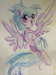 Size: 600x800 | Tagged: safe, artist:sararichard, cloudchaser, pegasus, pony, solo, traditional art