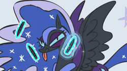 Size: 1280x719 | Tagged: safe, screencap, nightmare moon, scare master, pin the tail on the pony, solo