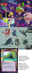 Size: 650x1465 | Tagged: safe, edit, edited screencap, screencap, make new friends but keep discord, background monster, circled, concept art, floating island, monster, scariest cave in equestria, the discord zone, theory