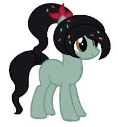 Size: 414x446 | Tagged: safe, artist:senpaisky, artist:shiningstar69, ponified, solo, vanellope von schweetz, wreck-it ralph