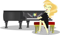 Size: 5117x3000 | Tagged: safe, artist:theshadowstone, coloratura, equestria girls, the mane attraction, absurd resolution, choker, clothes, dress, equestria girls-ified, eyes closed, high heels, humanized, necklace, open mouth, piano, scene interpretation, simple background, singing, smiling, solo, speculation, tears of joy, the magic inside, transparent background, vector, wrong hair color