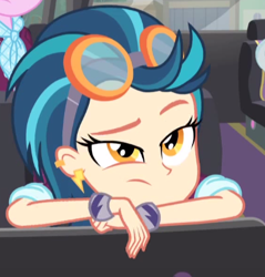 Size: 403x422 | Tagged: safe, screencap, indigo zap, suri polomare, equestria girls, friendship games, bored