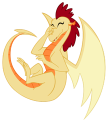 Size: 800x917 | Tagged: safe, artist:queencold, oc, oc only, oc:muddle, dragon, dragon oc, dragoness, laughing, mother, parent, simple background, solo, transparent background